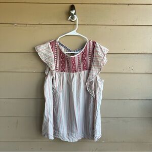 Knox Rose Boho Top - Size M Casual Modest Hippie Peasant
